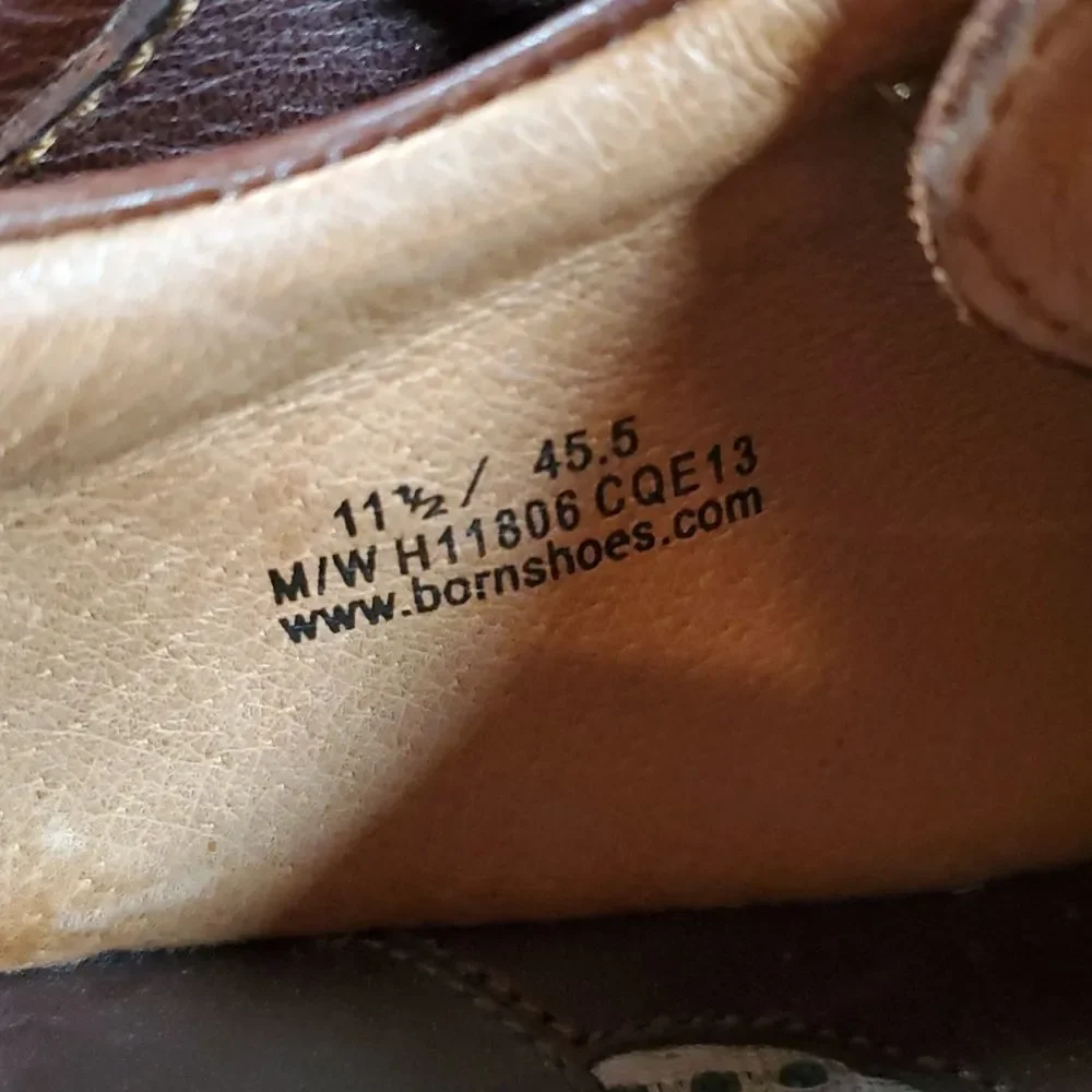 BORN H11806 Mens Ridgeway Cinnamon Brown Leather Oxfords Shoes‎ Size 11½